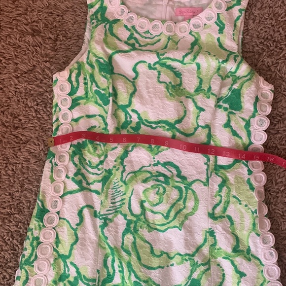 LILLY PULITZER classic green floral dress with plus FREE ID Case - Picture 6 of 8